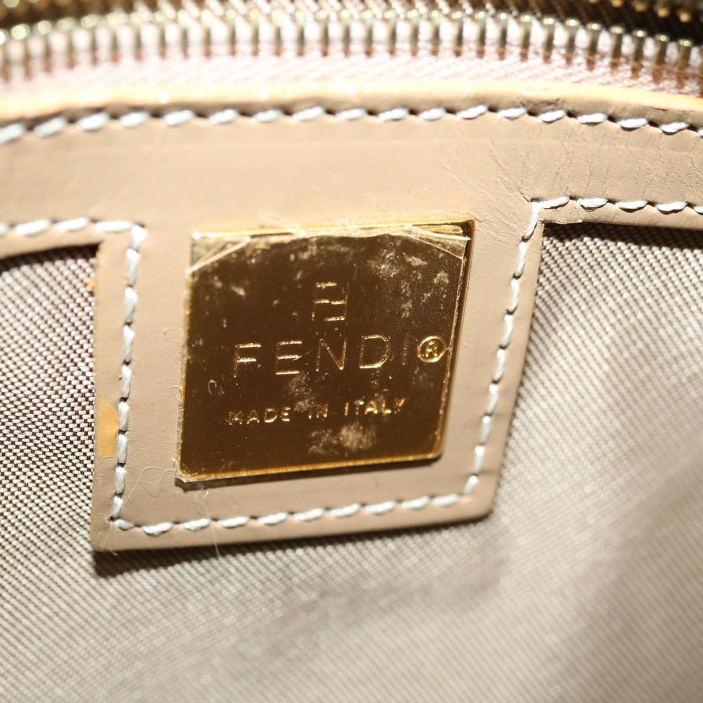 FENDI Zucchino Canvas Hand Bag Enamel Light Blue67120