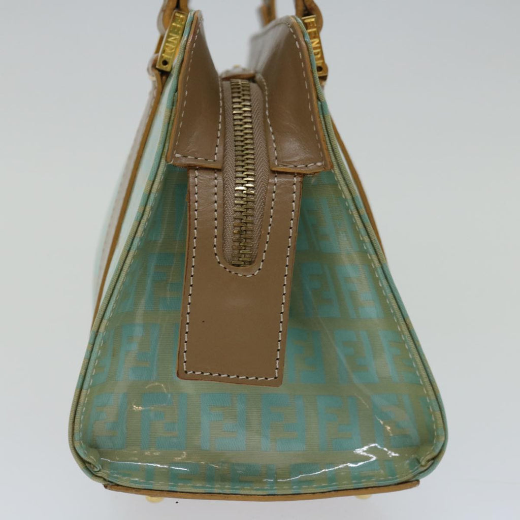 FENDI Zucchino Canvas Hand Bag Enamel Light Blue67120