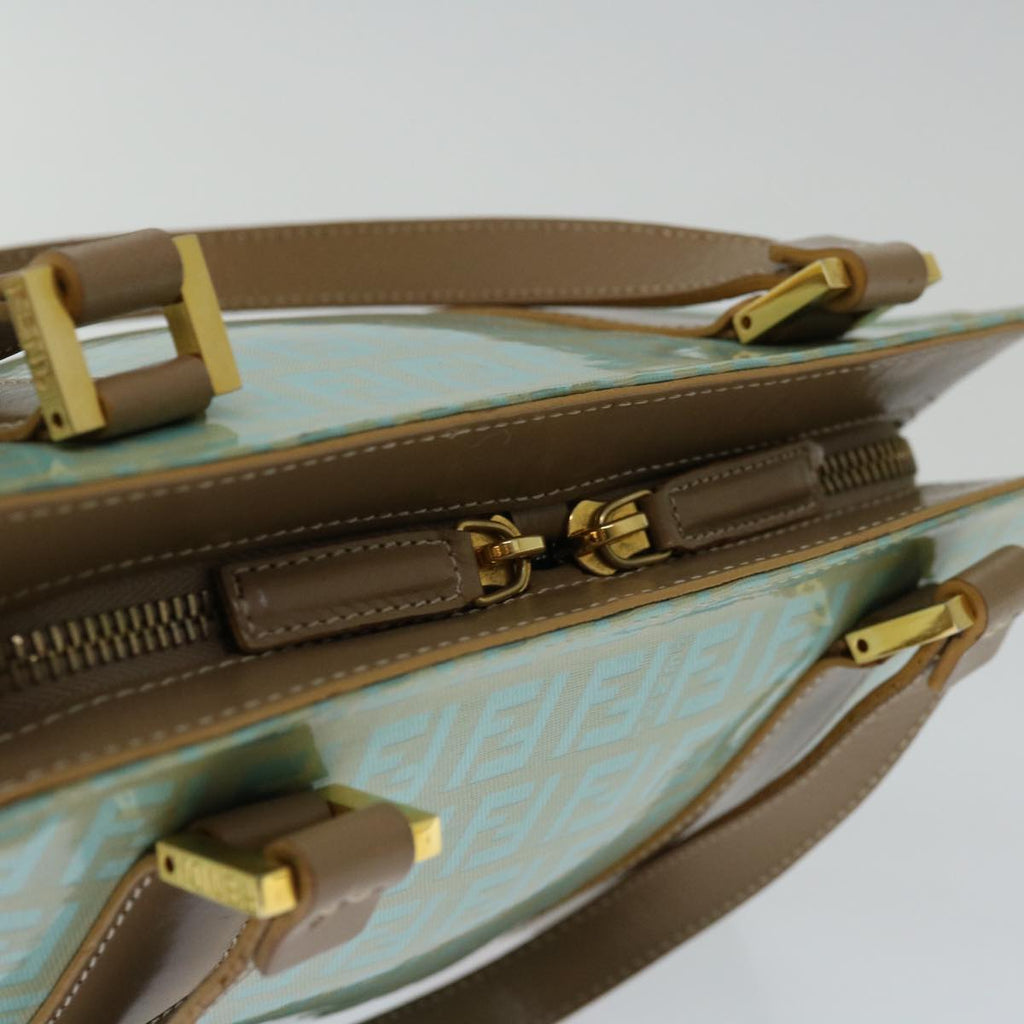 FENDI Zucchino Canvas Hand Bag Enamel Light Blue67120