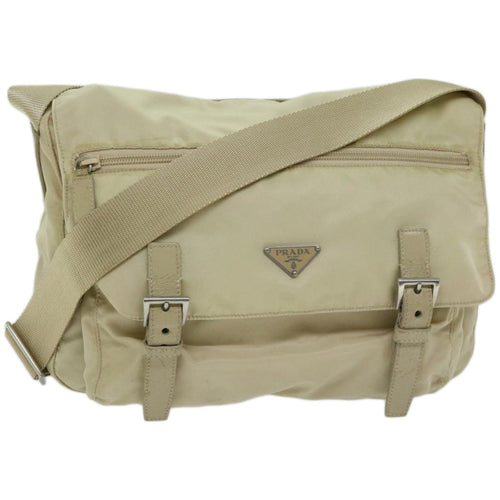 PRADA Shoulder Bag Nylon Cream  67149