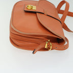 CELINE Shoulder Bag Leather Orange  67182