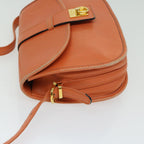 CELINE Shoulder Bag Leather Orange  67182