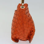 BOTTEGA VENETA INTRECCIATO Shoulder Bag Leather Outlet Orange Auth 67184