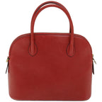 CELINE Hand Bag Leather 2way Red Auth 67191