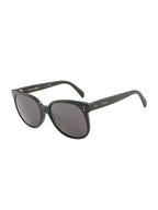 CELINE Eyewear Logo Round Acetate Sunglasses Black