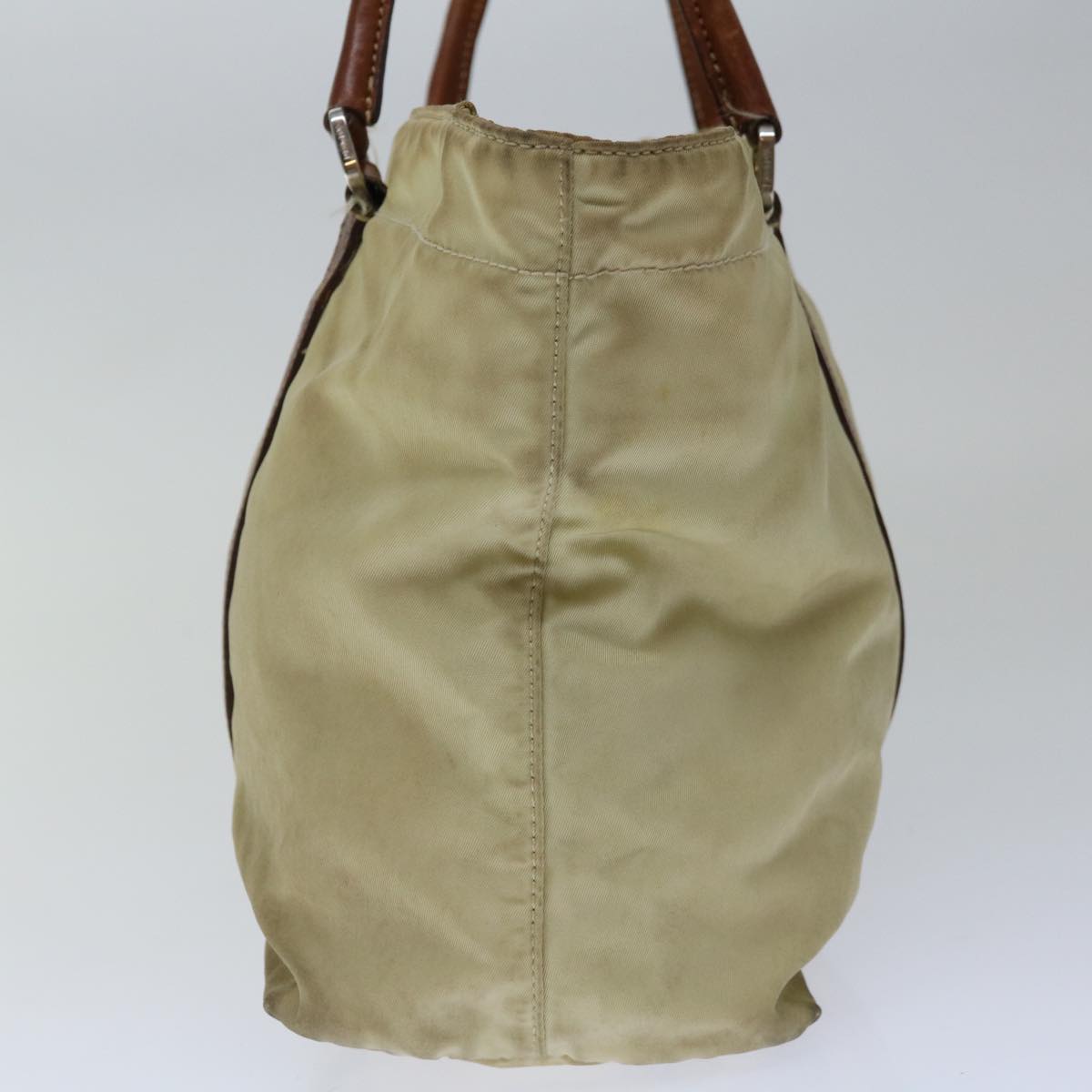 PRADA Hand Bag Nylon Beige 67215
