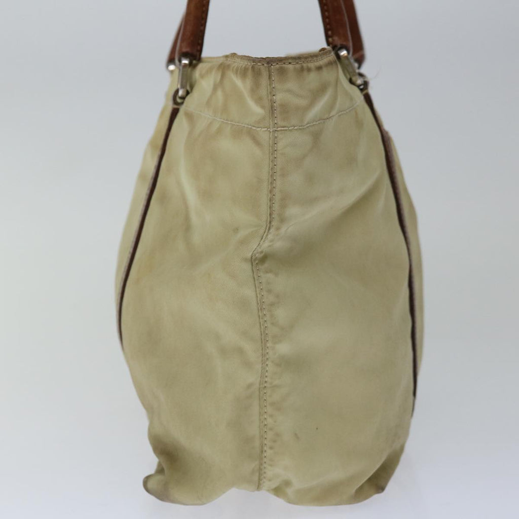 PRADA Hand Bag Nylon Beige 67215