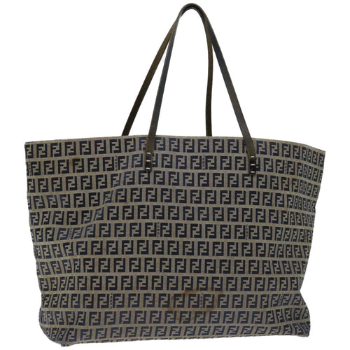 FENDI Zucchino Canvas Tote Bag Navy 4276 26764 01867226