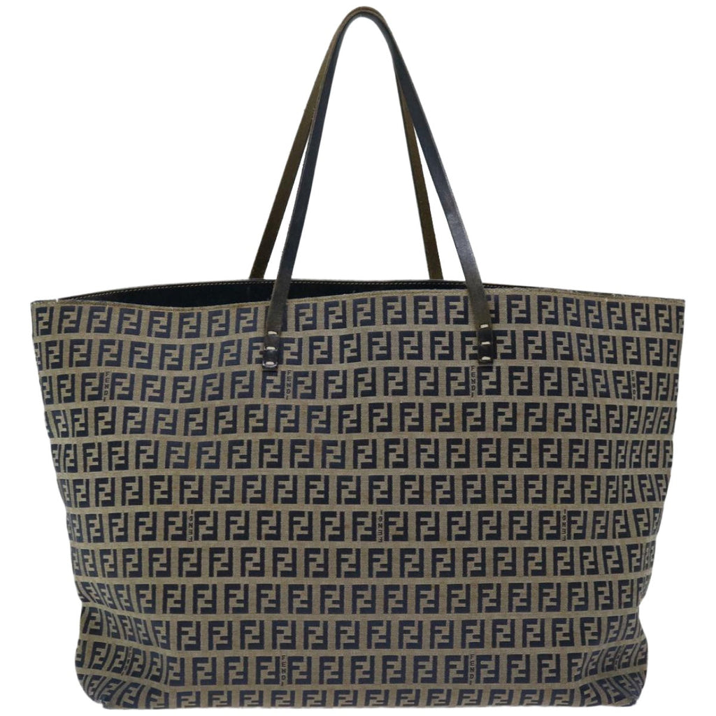 FENDI Zucchino Canvas Tote Bag Navy 4276 26764 01867226