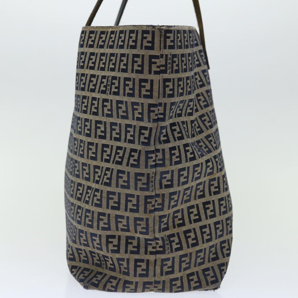FENDI Zucchino Canvas Tote Bag Navy 4276 26764 01867226