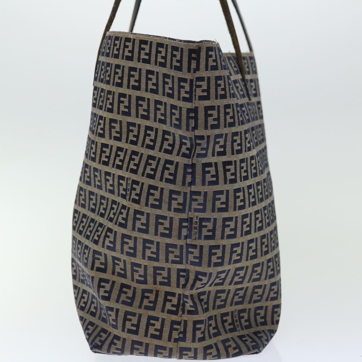 FENDI Zucchino Canvas Tote Bag Navy 4276 26764 01867226