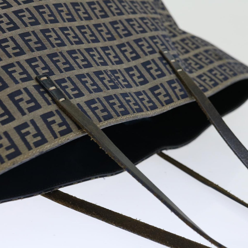 FENDI Zucchino Canvas Tote Bag Navy 4276 26764 01867226