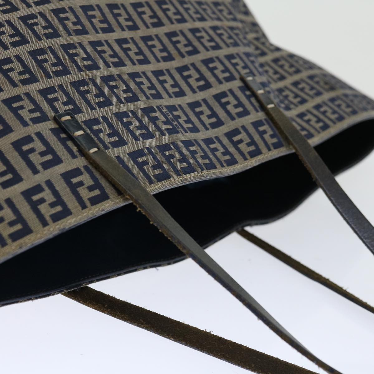 FENDI Zucchino Canvas Tote Bag Navy 4276 26764 01867226