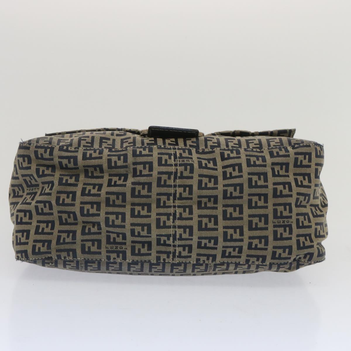 FENDI Zucchino Canvas Mamma Baguette Shoulder Bag Navy67267