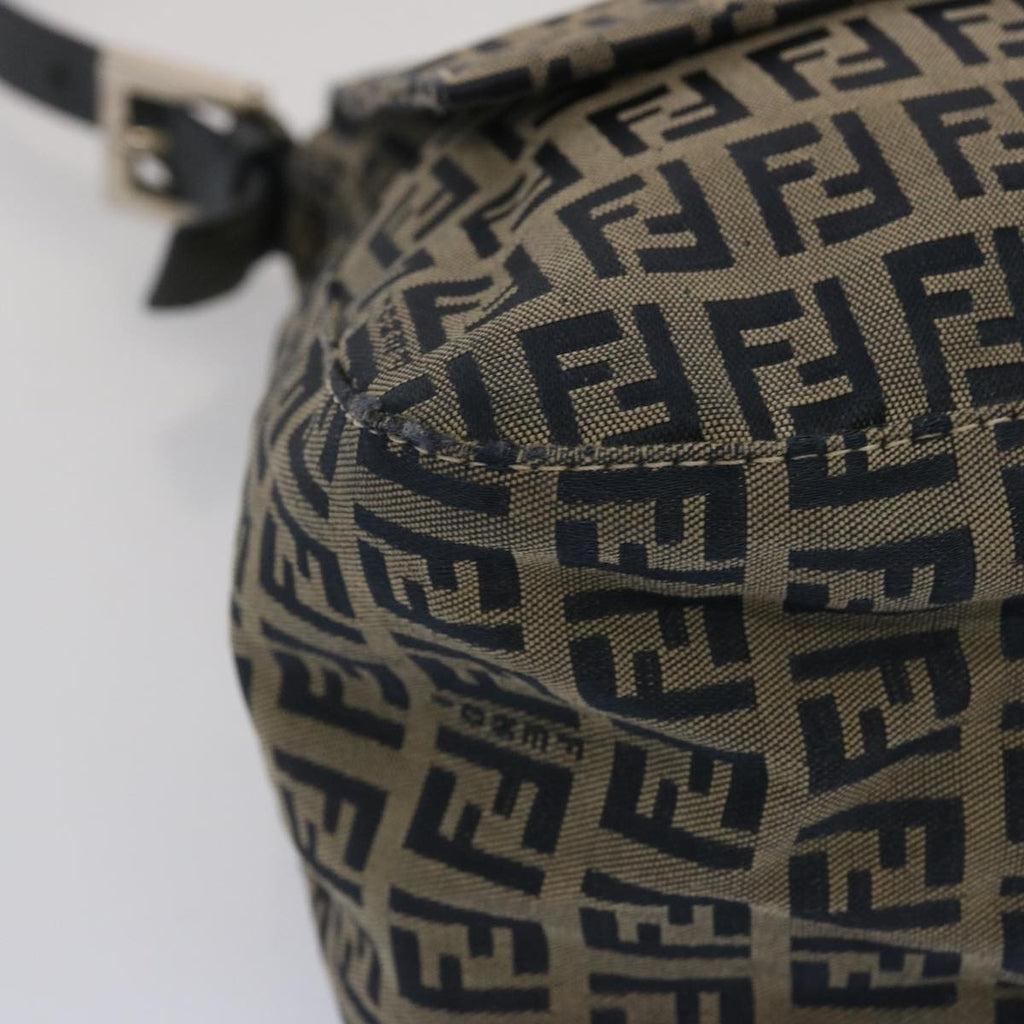 FENDI Zucchino Canvas Mamma Baguette Shoulder Bag Navy67267
