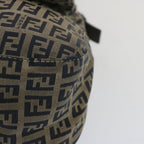 FENDI Zucchino Canvas Mamma Baguette Shoulder Bag Navy67267