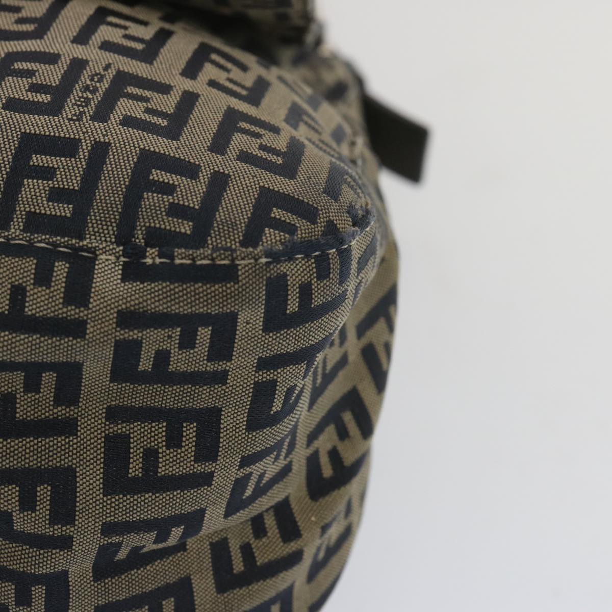 FENDI Zucchino Canvas Mamma Baguette Shoulder Bag Navy67267