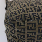 FENDI Zucchino Canvas Mamma Baguette Shoulder Bag Navy67267