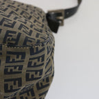 FENDI Zucchino Canvas Mamma Baguette Shoulder Bag Navy67267