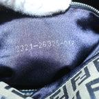 FENDI Zucchino Canvas Mamma Baguette Shoulder Bag Navy67267