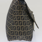 FENDI Zucchino Canvas Mamma Baguette Shoulder Bag Navy67267