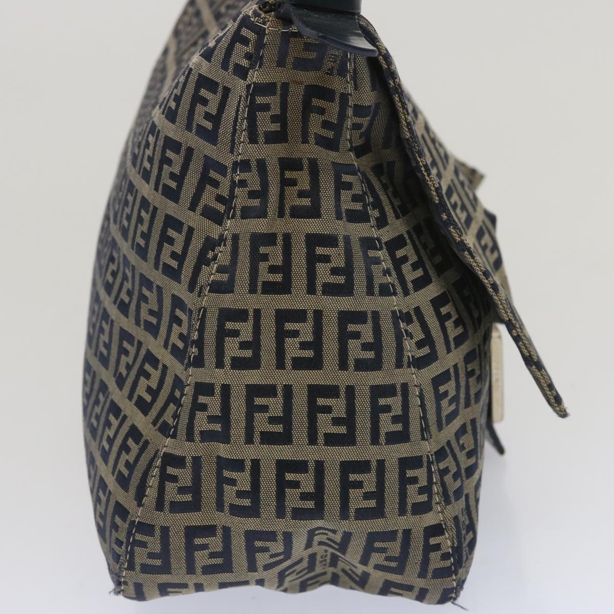 FENDI Zucchino Canvas Mamma Baguette Shoulder Bag Navy67267