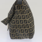 FENDI Zucchino Canvas Mamma Baguette Shoulder Bag Navy67267