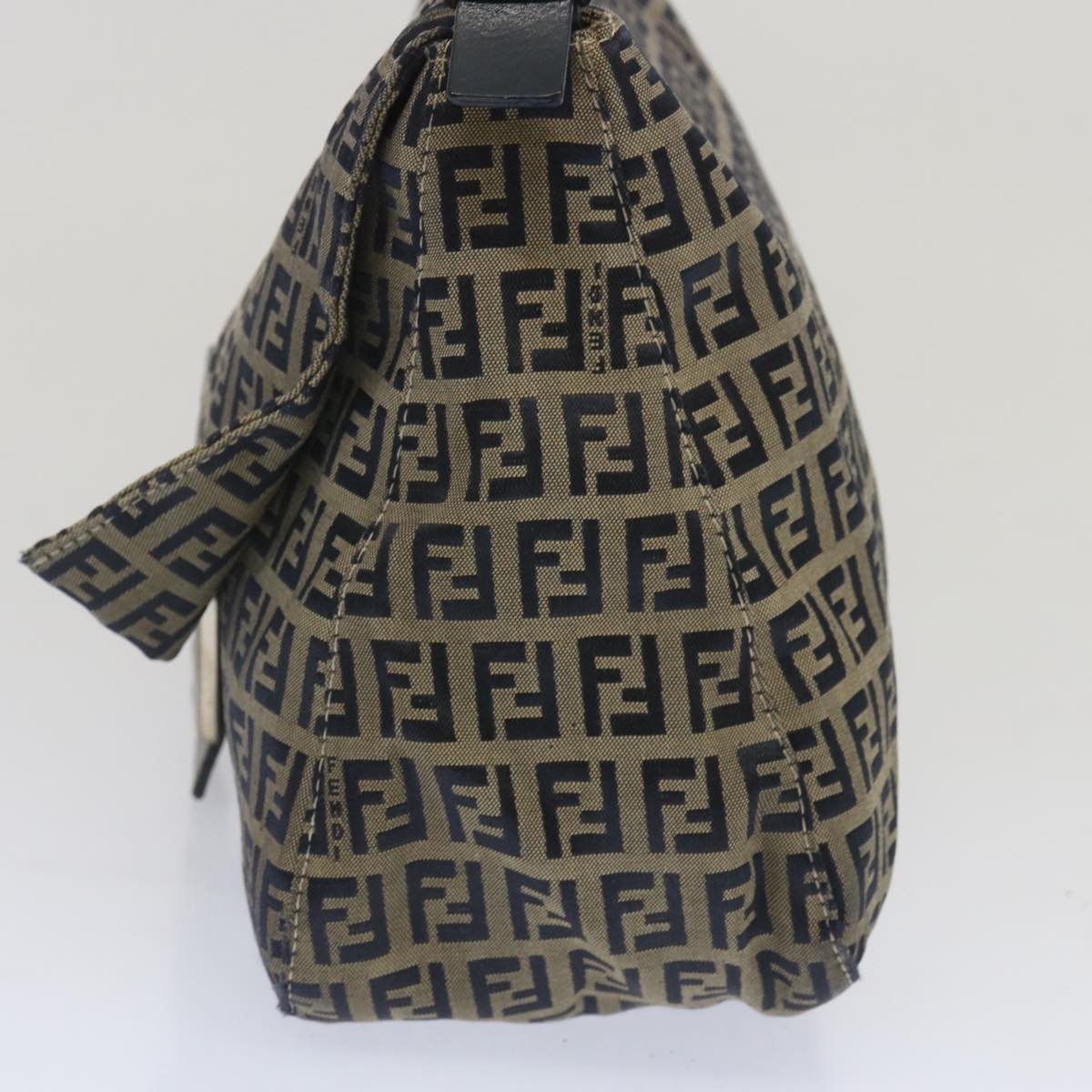FENDI Zucchino Canvas Mamma Baguette Shoulder Bag Navy67267