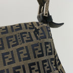 FENDI Zucchino Canvas Mamma Baguette Shoulder Bag Navy67267