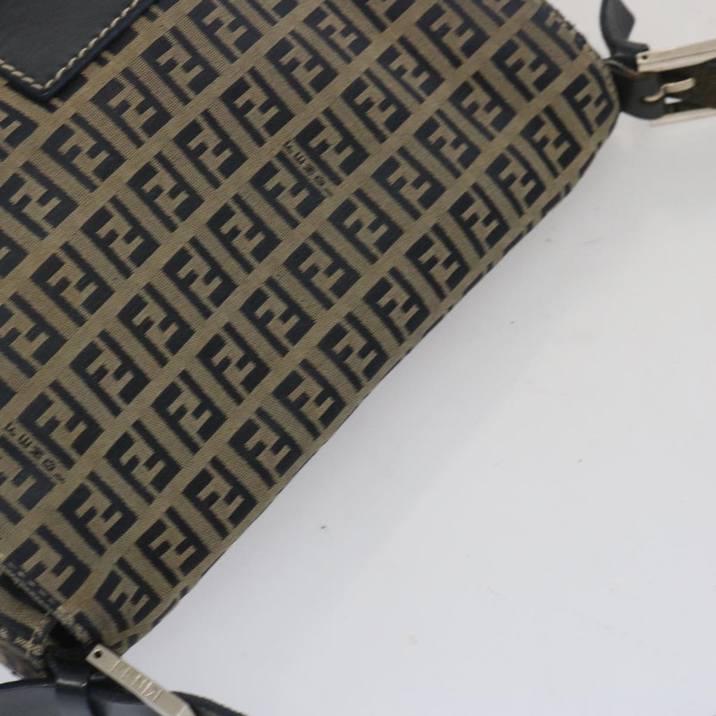 FENDI Zucchino Canvas Mamma Baguette Shoulder Bag Navy67267