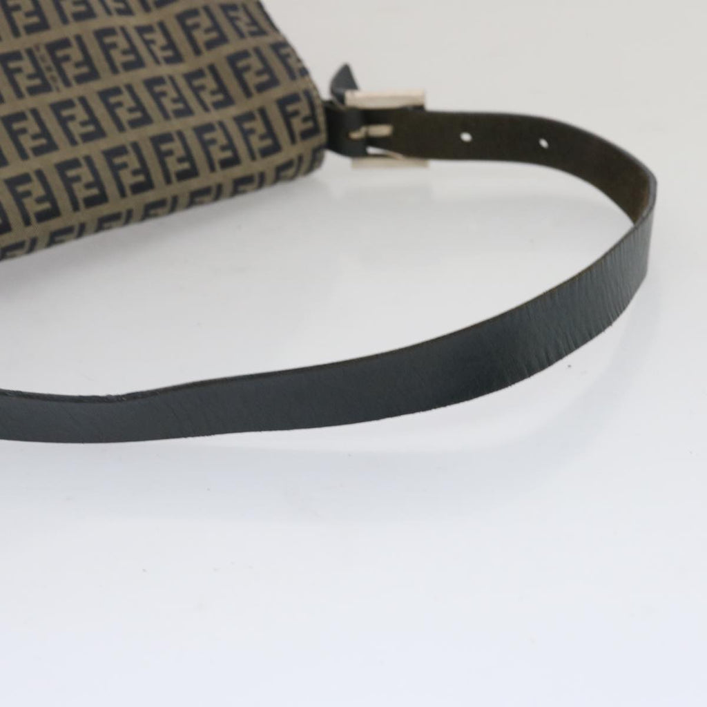 FENDI Zucchino Canvas Mamma Baguette Shoulder Bag Navy67267