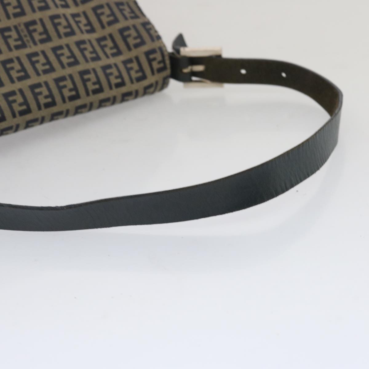 FENDI Zucchino Canvas Mamma Baguette Shoulder Bag Navy67267