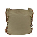 Chloe Harley Shoulder Bag Canvas Leather Beige Brown 67268