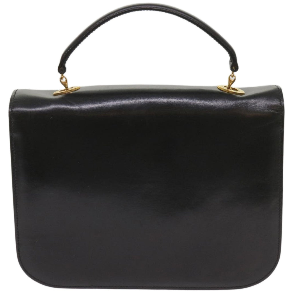 CELINE Shoulder Bag Leather Black  67274