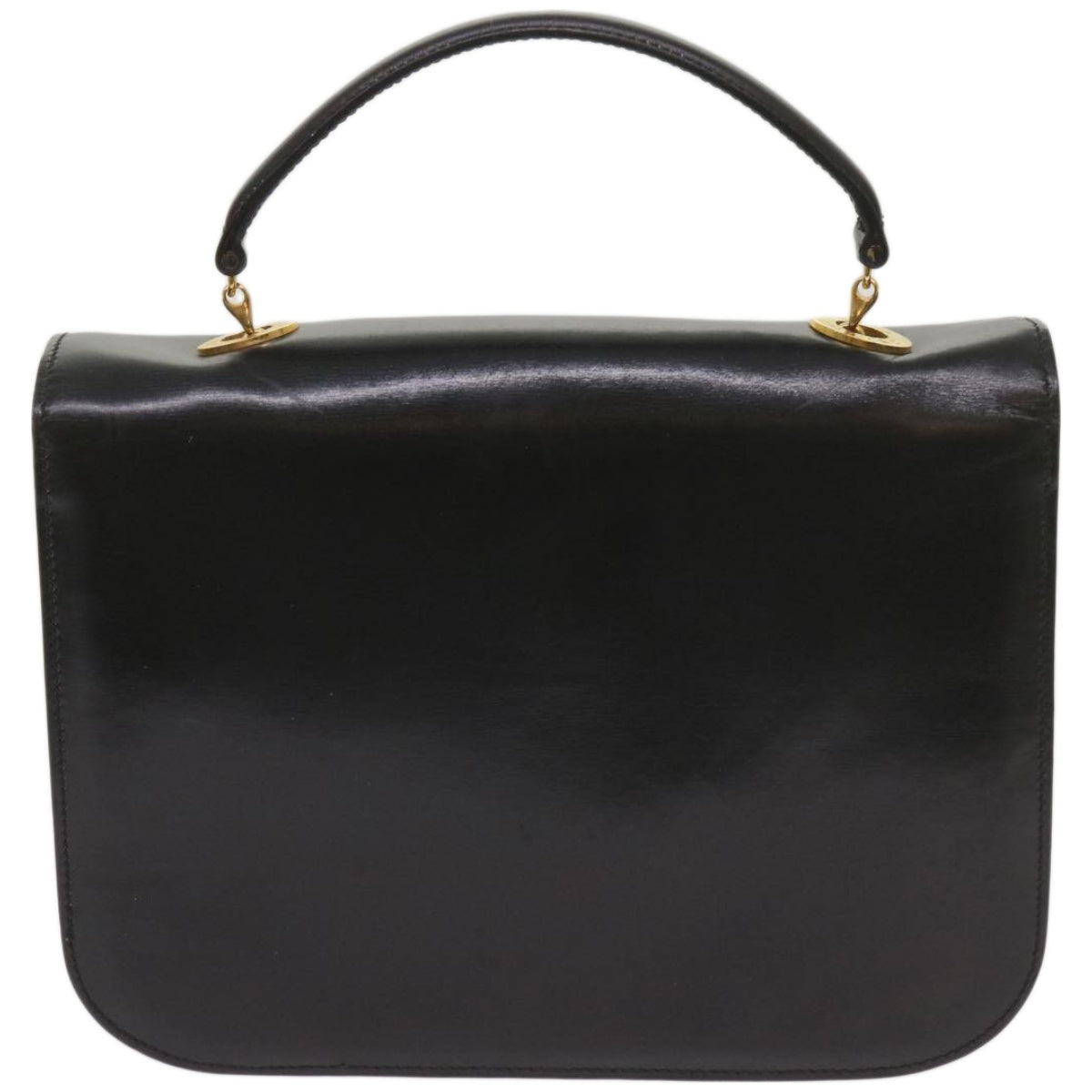 CELINE Shoulder Bag Leather Black  67274