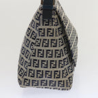 FENDI Zucchino Canvas Mamma Baguette Shoulder Bag Navy67319