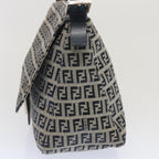 FENDI Zucchino Canvas Mamma Baguette Shoulder Bag Navy67319