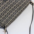 FENDI Zucchino Canvas Mamma Baguette Shoulder Bag Navy67319