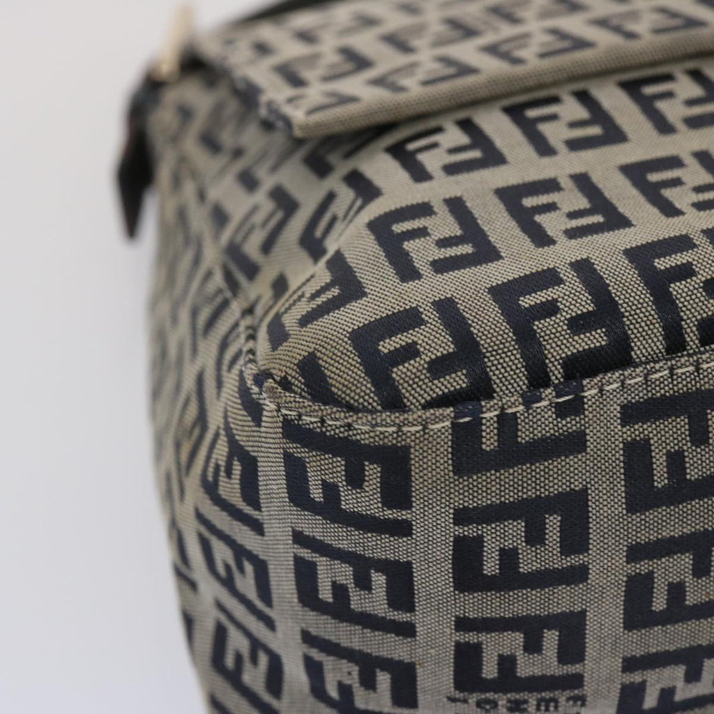 FENDI Zucchino Canvas Mamma Baguette Shoulder Bag Navy67319