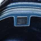 FENDI Zucchino Canvas Mamma Baguette Shoulder Bag Navy67319
