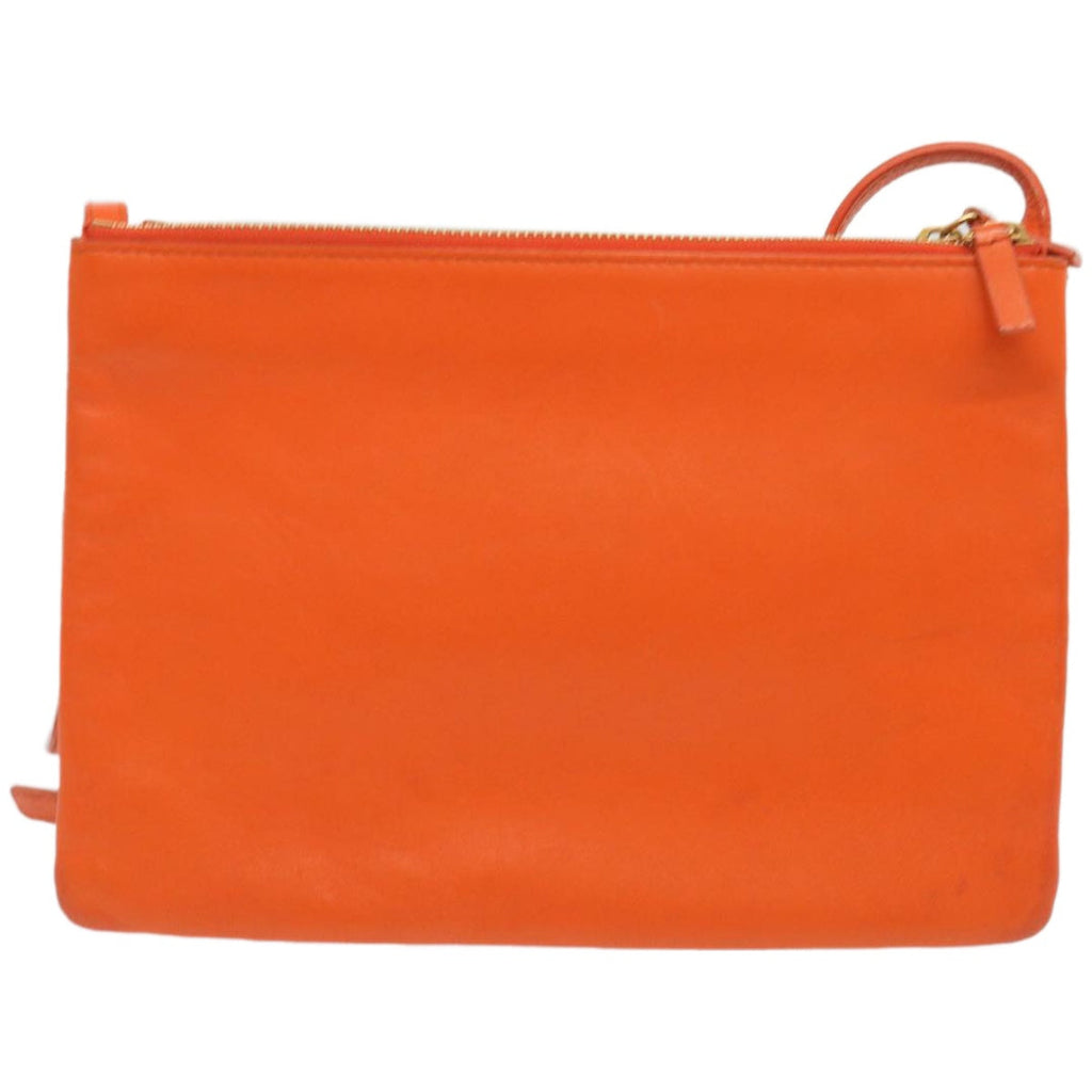 CELINE Trio Small Shoulder Bag Leather Orange  67320