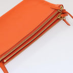CELINE Trio Small Shoulder Bag Leather Orange  67320
