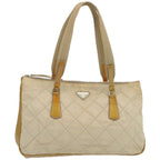 PRADA Hand Bag Nylon Cream 67324