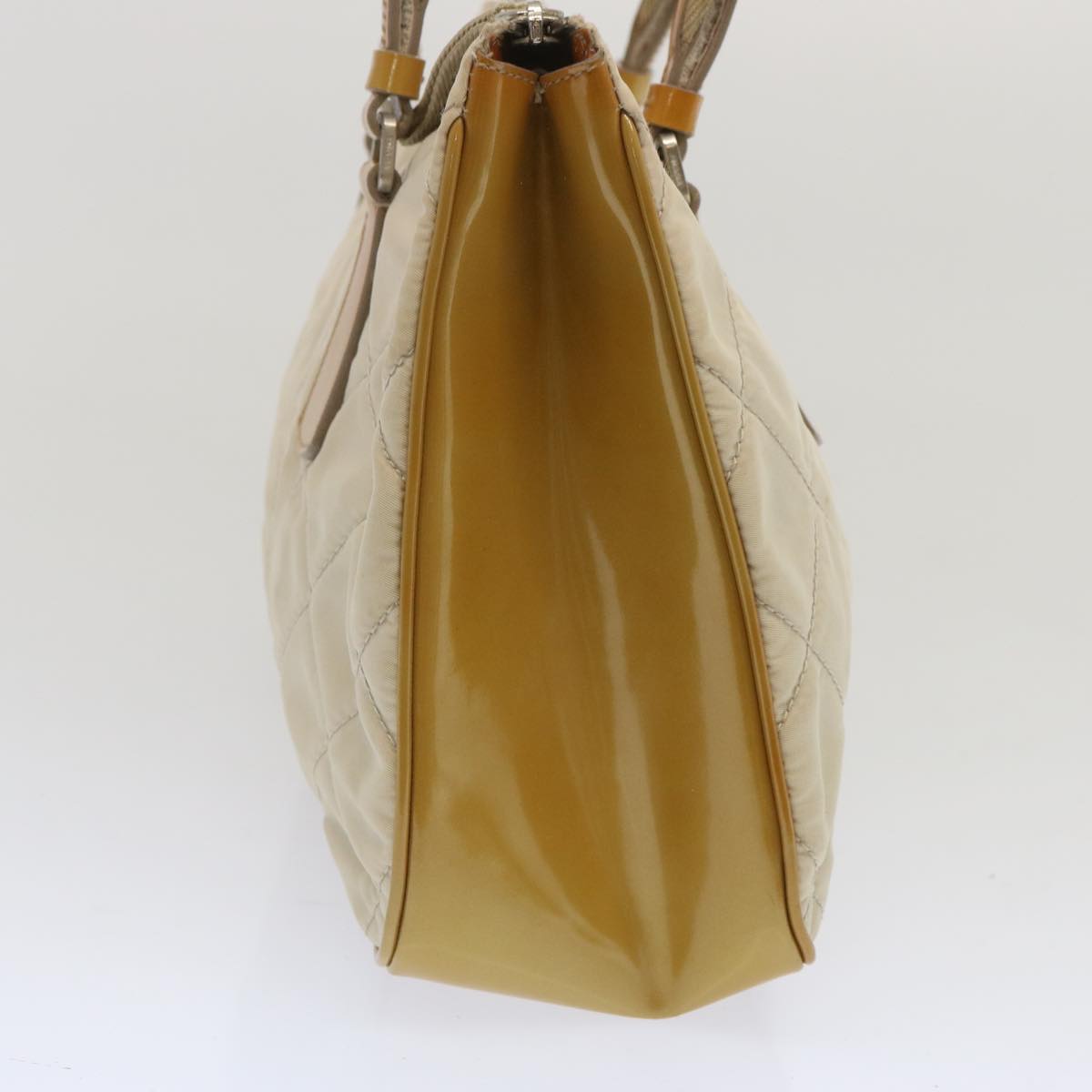 PRADA Hand Bag Nylon Cream 67324