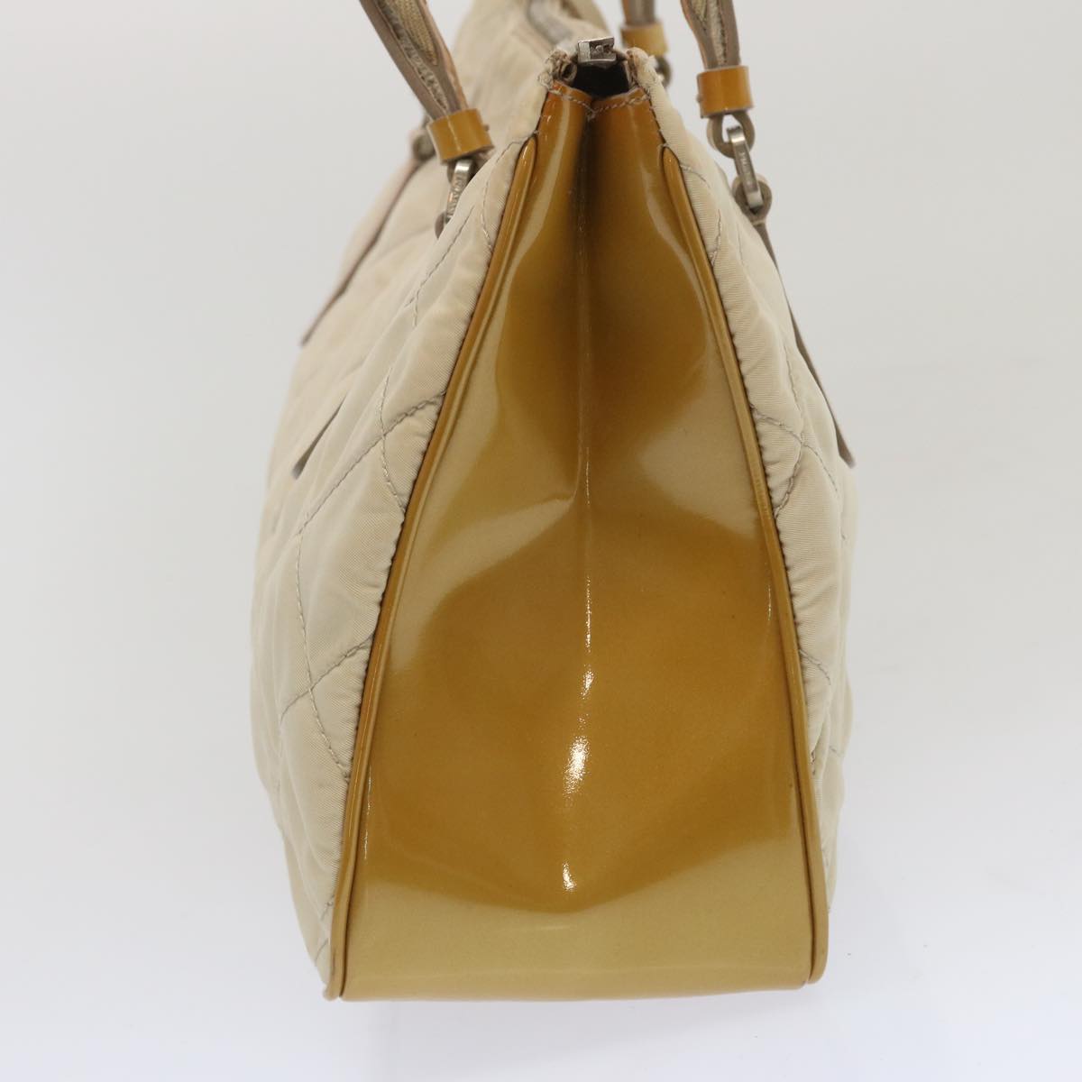 PRADA Hand Bag Nylon Cream 67324