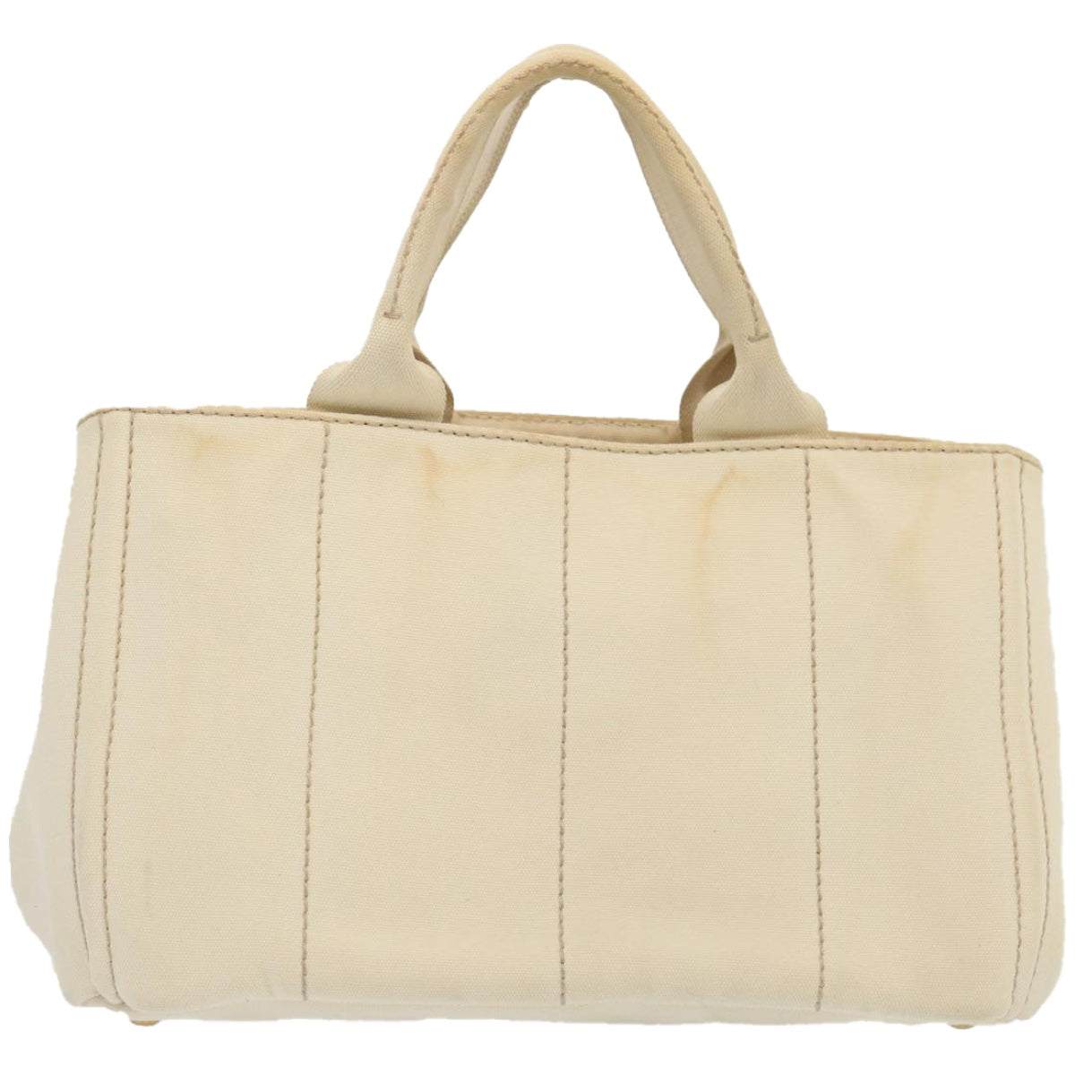 PRADA Canapa MM Hand Bag Canvas 2way Cream  67331
