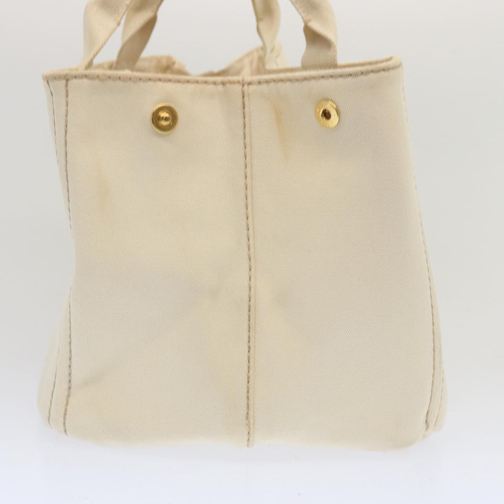 PRADA Canapa MM Hand Bag Canvas 2way Cream  67331