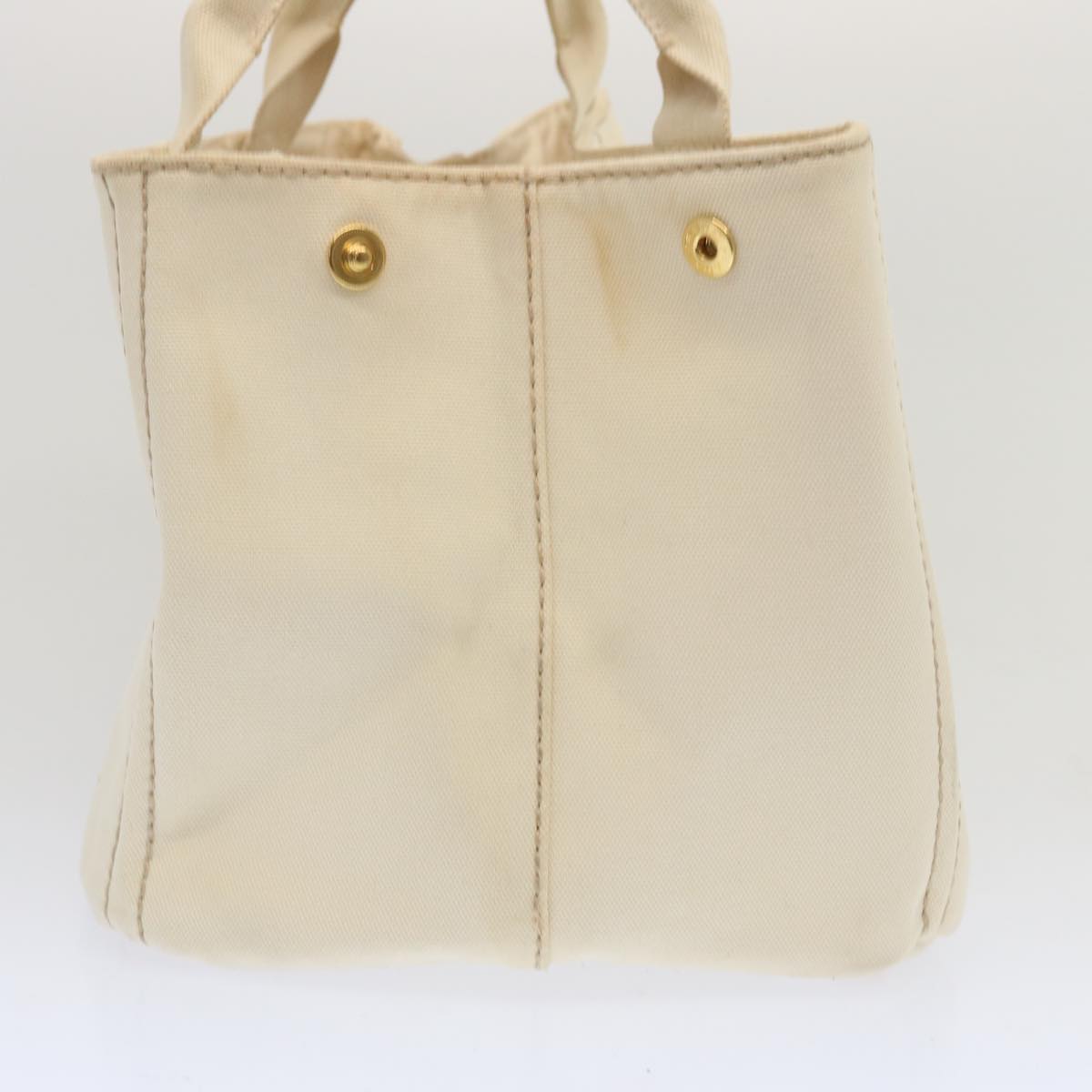PRADA Canapa MM Hand Bag Canvas 2way Cream  67331