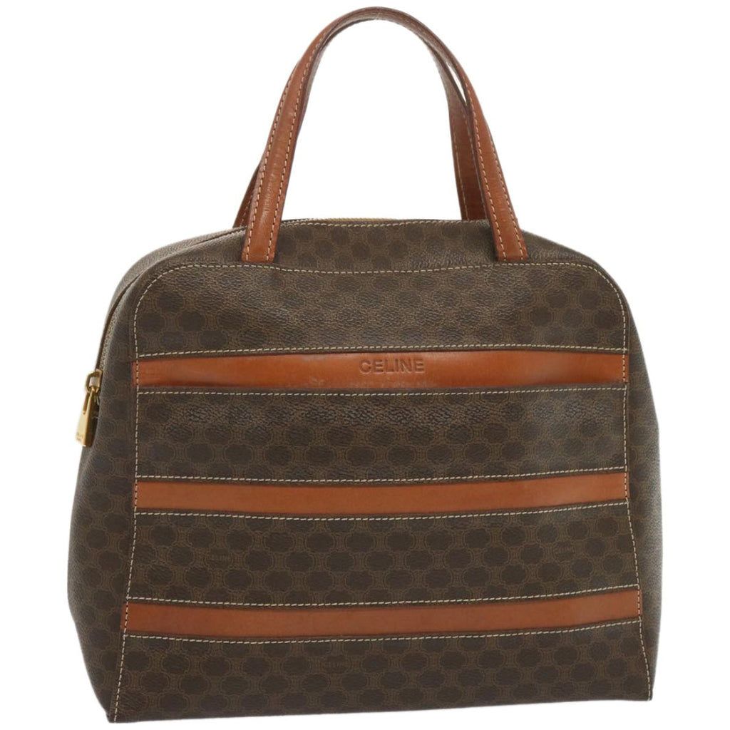 CELINE Macadam Canvas Hand Bag PVC Brown  67332