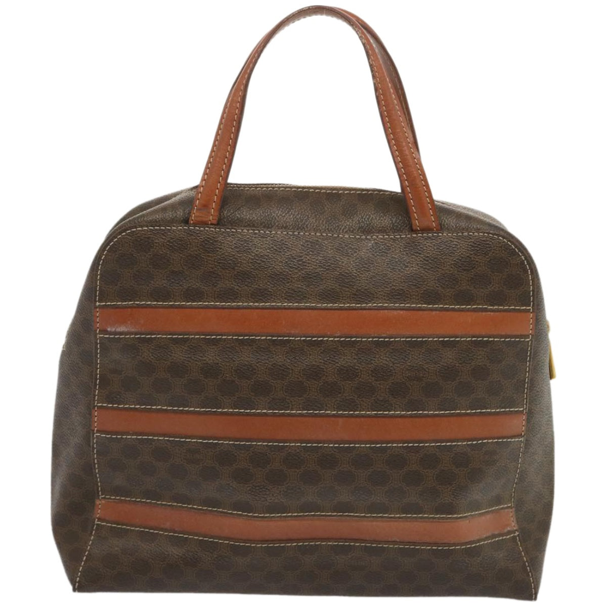 CELINE Macadam Canvas Hand Bag PVC Brown  67332